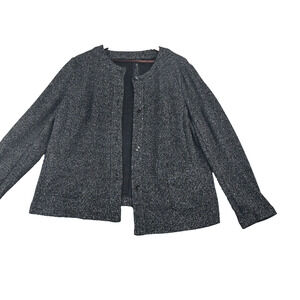 Talbots Blazer Women's 18W Black/White Button Up Pockets Jacket